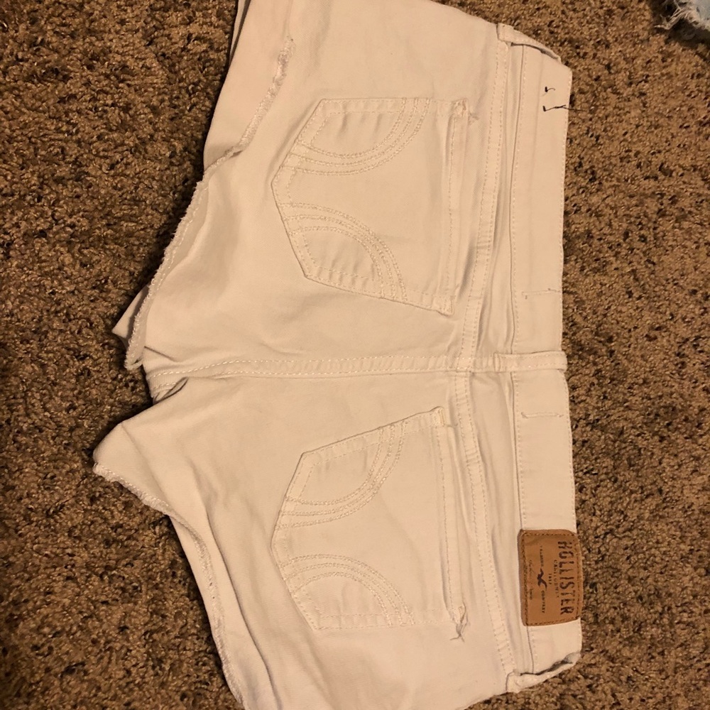 Hollister white jean shorts.